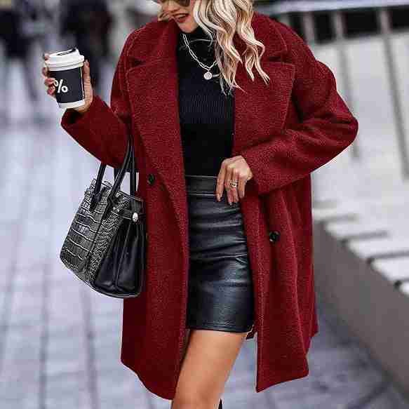 Fashion Button Pocket Long Sleeve Plush Women's Coat – Buy Yours Now