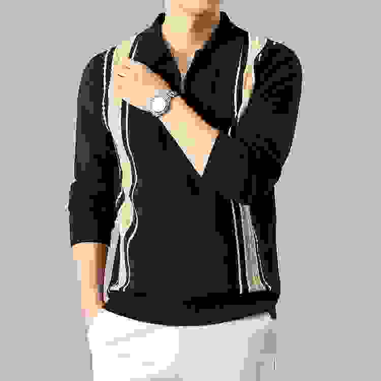 Stripe color block sweater