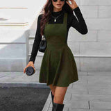 Fashion Commuter Corduroy Overall Dress Women