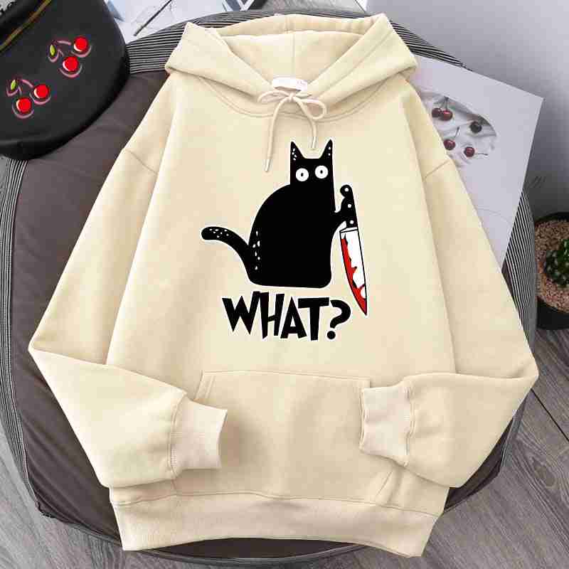 Killer Black Cat Surprised Hoodies Male – Grab Yours Today