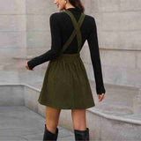 Fashion Commuter Corduroy Overall Dress Women