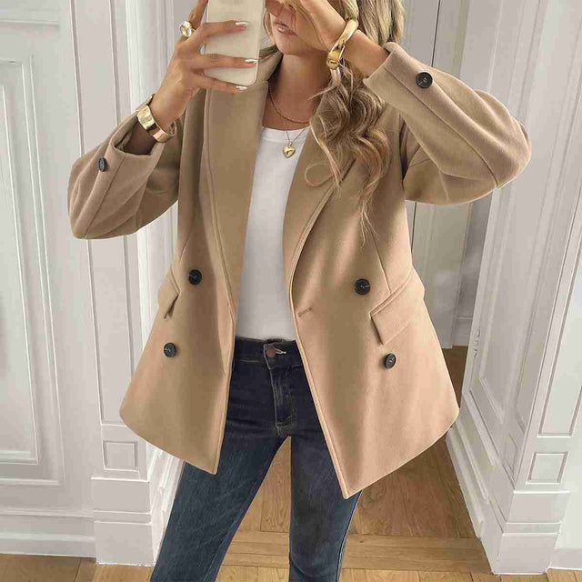 Solid Color Long Sleeve Jacket Coat Women's Clothing