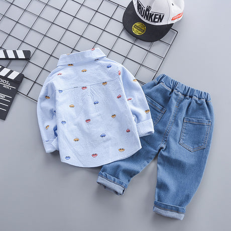 Autumn Clothing Casual Shirt Two-piece Boy Suit