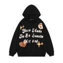 Unisex Hooded Printed Cardigan Hoodie