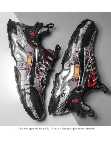 Tide Brand All-match Light Luxury Printing Men Casual Shoes