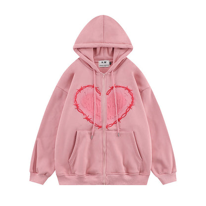 Men's Unisex Love Foam Print Hoodie