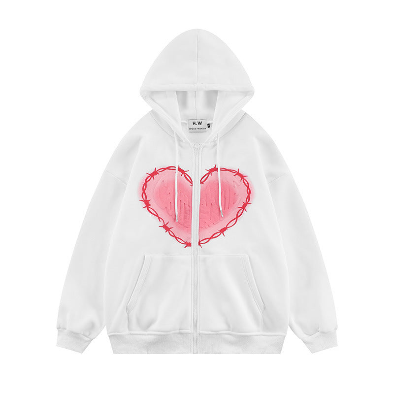 Men's Unisex Love Foam Print Hoodie