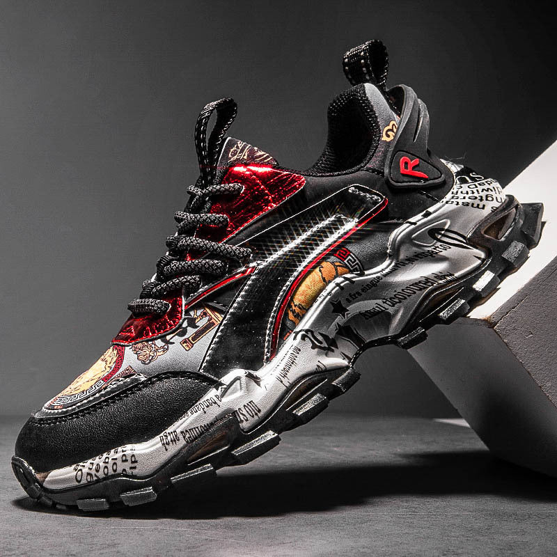 Tide Brand All-match Light Luxury Printing Men Casual Shoes