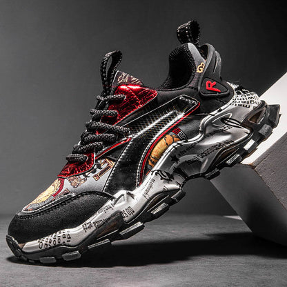 Tide Brand All-match Light Luxury Printing Men Casual Shoes